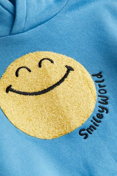 2-piece Printed Sweatshirt Set - Blue/SmileyWorld® - Kids | H&M US | H&M (US + CA)