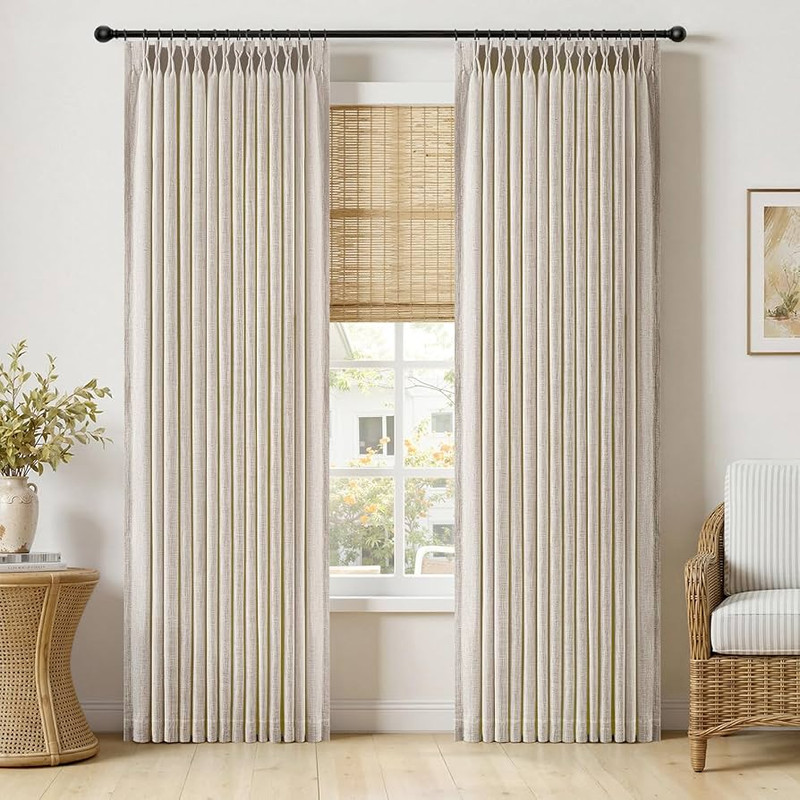 Pinch-Pleated Linen Curtains