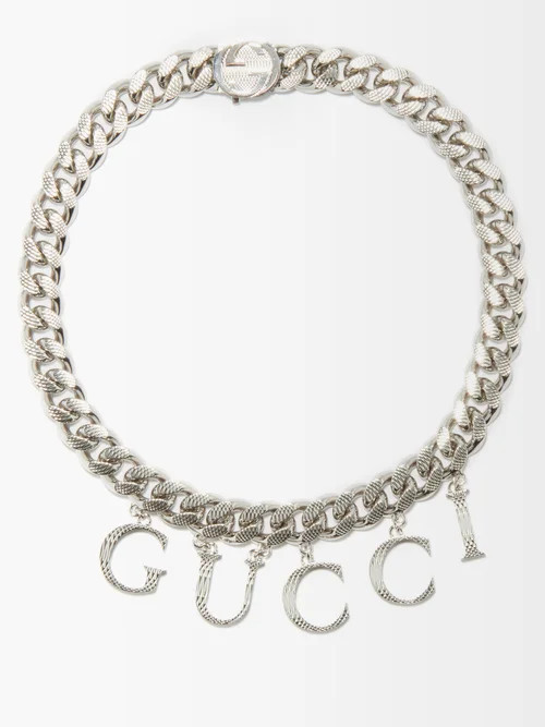 Gucci - Gucci Script-pendant Choker - Womens - Silver | Matches (US)