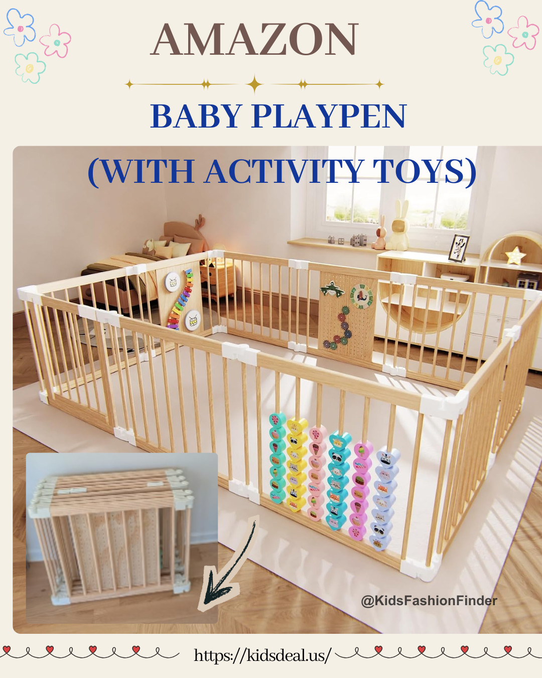 Safe + stylish wooden playpen 🤎✨

Super flexible yet sturdy — won’t topple when little ones tug 🙌
Built-in activity panels keep babies engaged & moving 🧸

Spacious enough for play mat, books & toy bins 📚
Natural wood design > plastic 👌 blends beautifully with modern homes

A chic & secure space for your little explorer 💛

#playpen #babyplayroom #modernnursery #momlife #babyessentials #montessorihome 

 

#LTKHome #LTKSaleAlert #LTKBaby