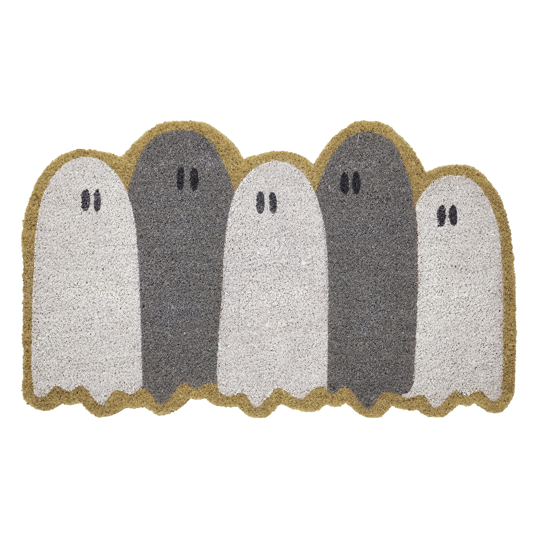 My Texas House Grey/White Ghosts Halloween Outdoor Coir Doormat, 18" x 30" | Walmart (US)