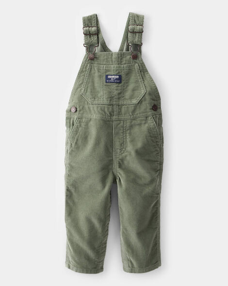 Baby Neutral Solid Corduroy Overalls - Green | Carter's Inc