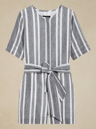 Petite Cotton-Linen Romper | Banana Republic (US)