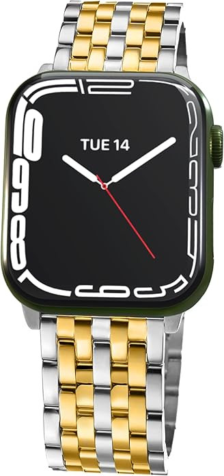 Seven-link Watch Band for Apple Watch Series 11, 10, 9, 8, 7, 6, 5, 4, 3, 2, 1 and SE 3/2/1 for W... | Amazon (US)