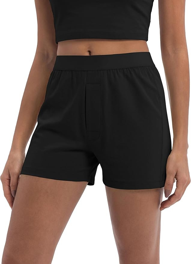 Abonlen Loose Boxer Shorts for Women Lightweight Lounge Pajama Bottoms Casual Sleepwear | Amazon (US)