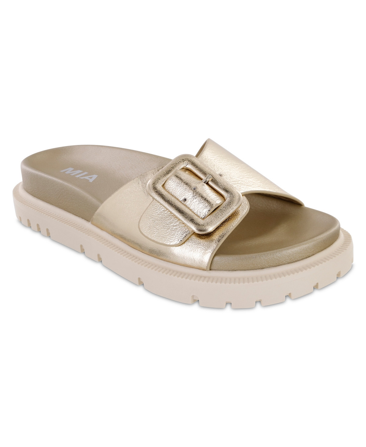 Mia Women's Gya Slip-On Flat Sandals - Gold | Macy's