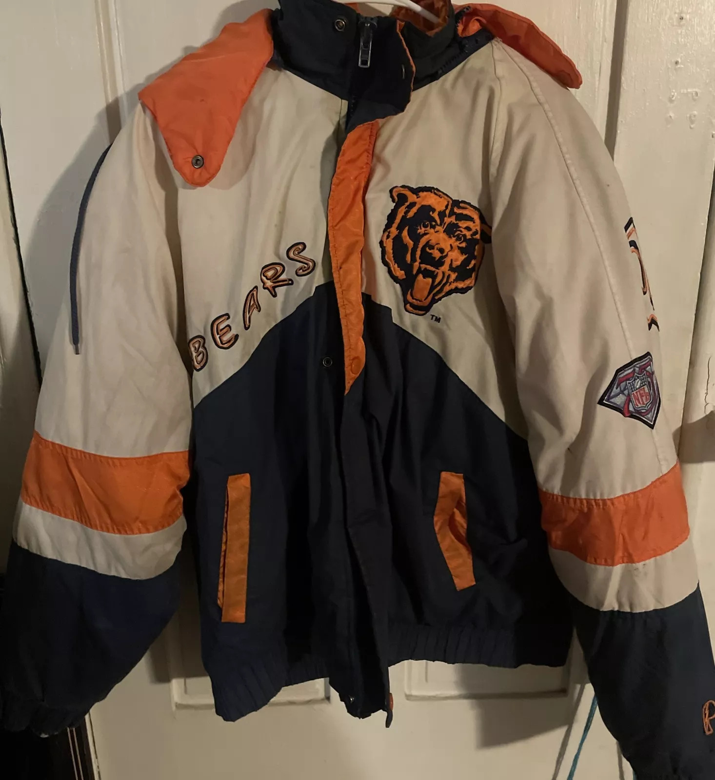 Vintage Chicago Bears Pro Player Puffer Jacket sz Lg 75th Anniversary | eBay US