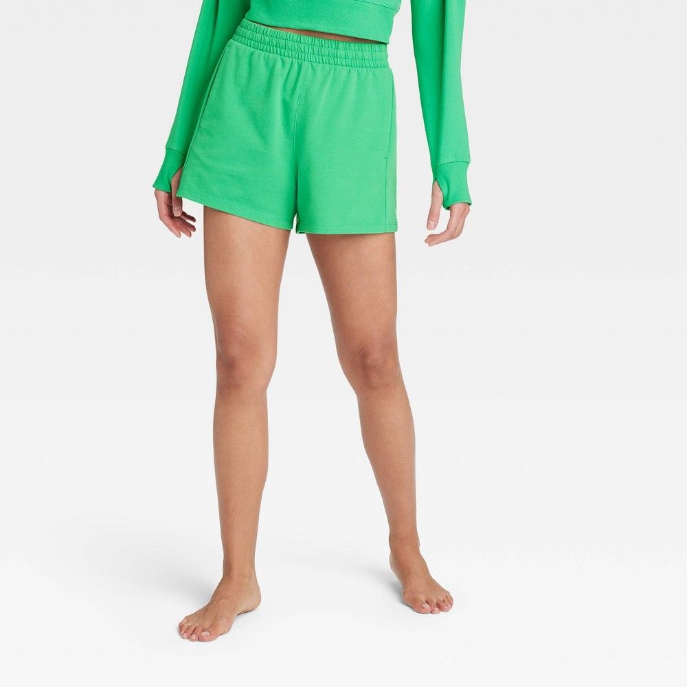 Women's French Terry Shorts 3.5"" - All in Motion™ Green S | Target