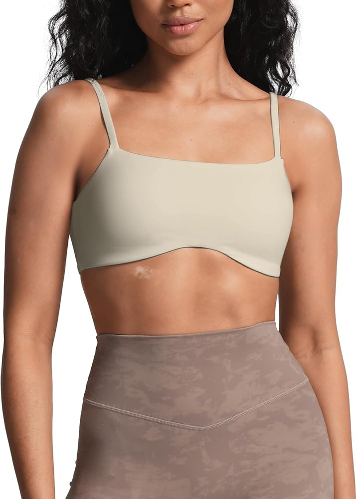 Aoxjox Women's Define Sculpt Bandeau Bras Workout Curved Training Fitness Running Yoga Crop Tank | Amazon (US)