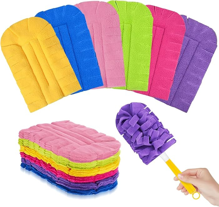 12 PCS Fleece Reusable Duster Refills for Swiffer, Washable Heavy Duty Duster Pads, 360 Cleaning ... | Amazon (US)