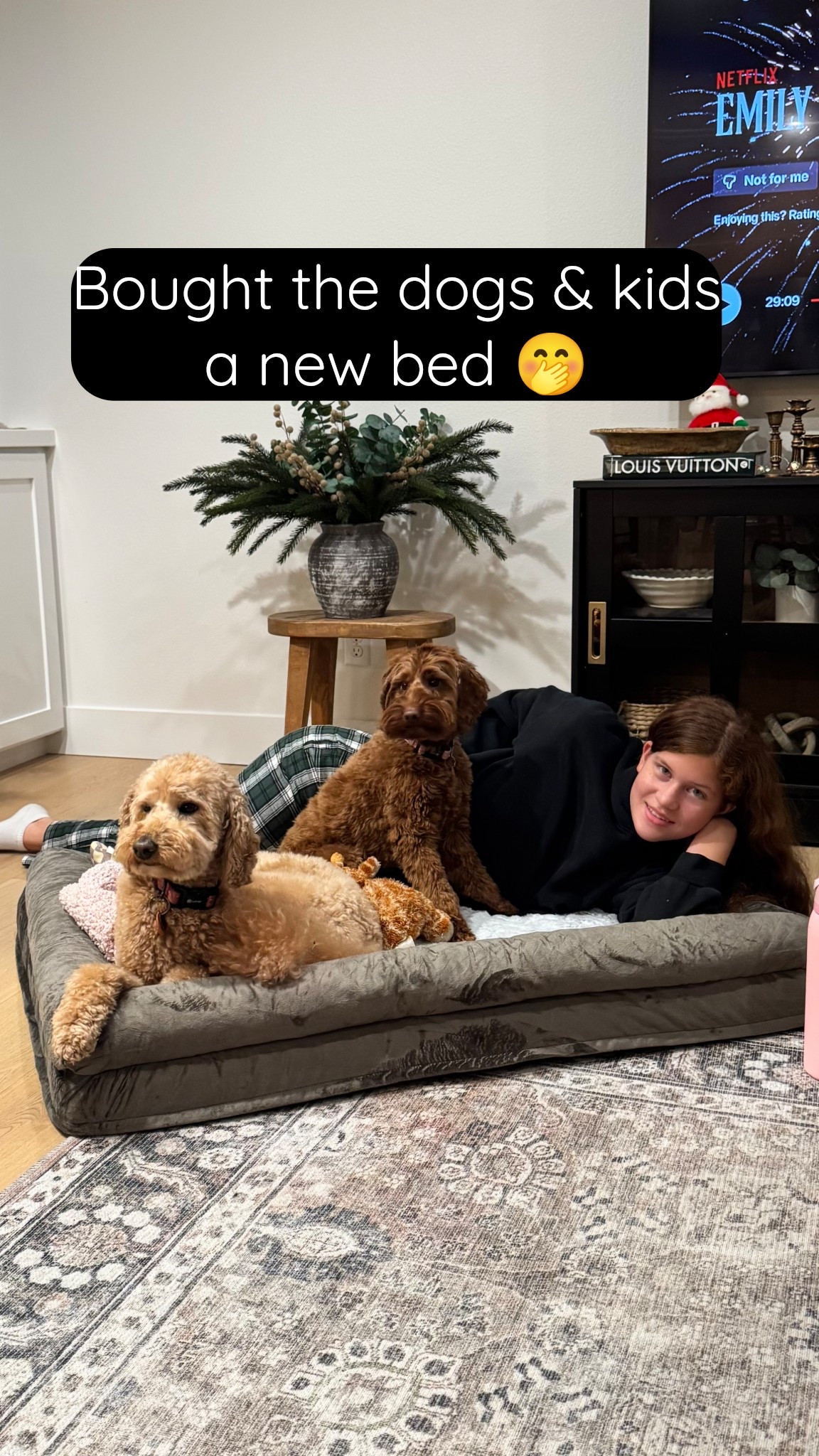 The kids took over the dog bed 😍