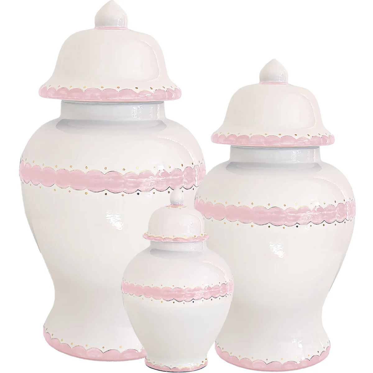 Scallop Ginger Jars in Light Pink | Ruby Clay Company