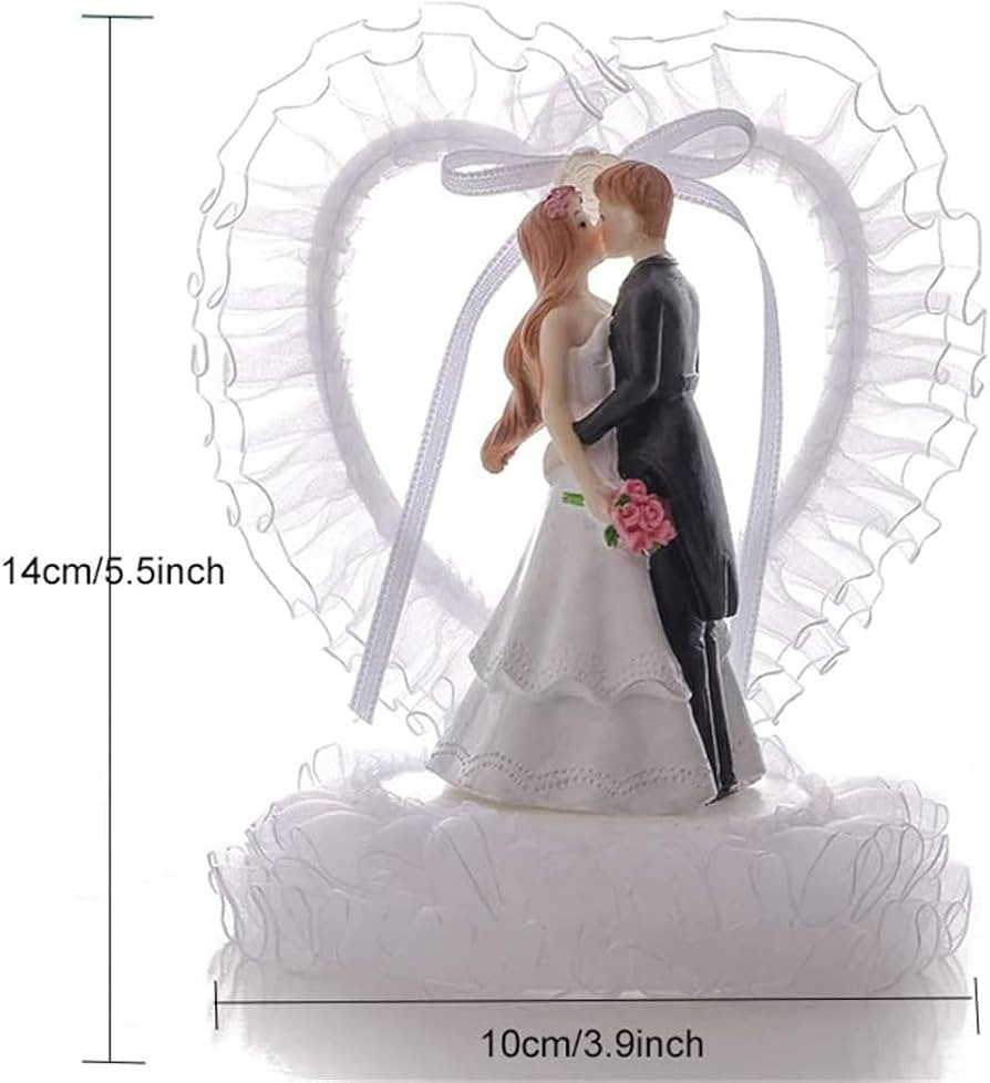 love Wedding Cake Toppers,Romantic Bride Groom Love Cake Topper Figurines Resin Doll Ornaments,Fu... | Amazon (US)