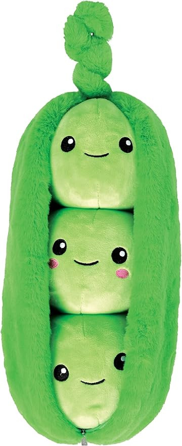iscream Kawaii Cutie 3D Peas in a Pod Shaped Embroidered Accent 15" Plush Pillow | Amazon (US)