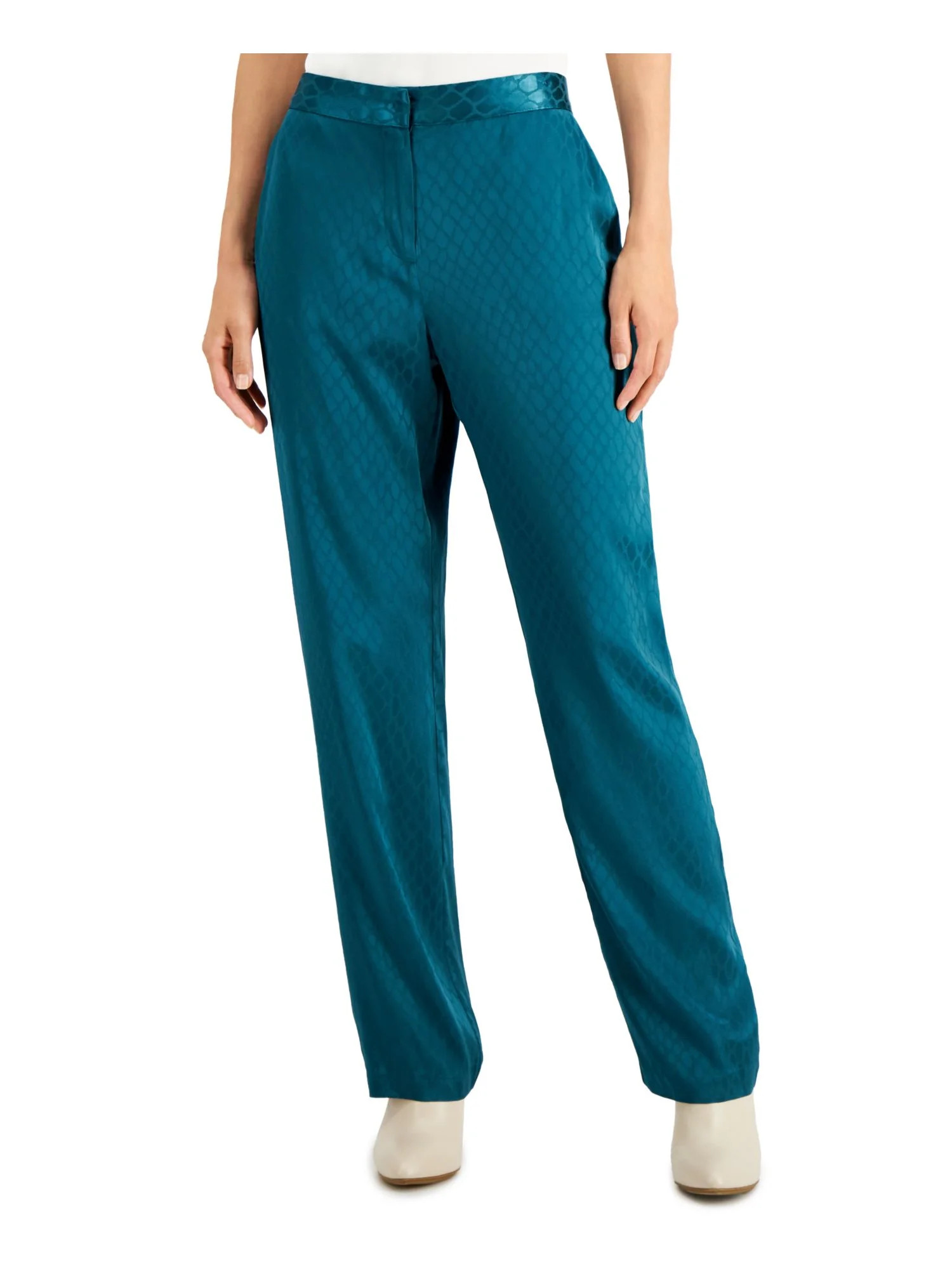 Alfani Womens Jacquard Print Casual Trouser Pants, Green, 14 | Walmart (US)