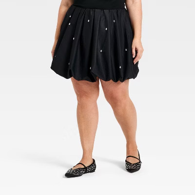 Women's Embellished Bubble Mini Skirt - A New Day™ Black | Target