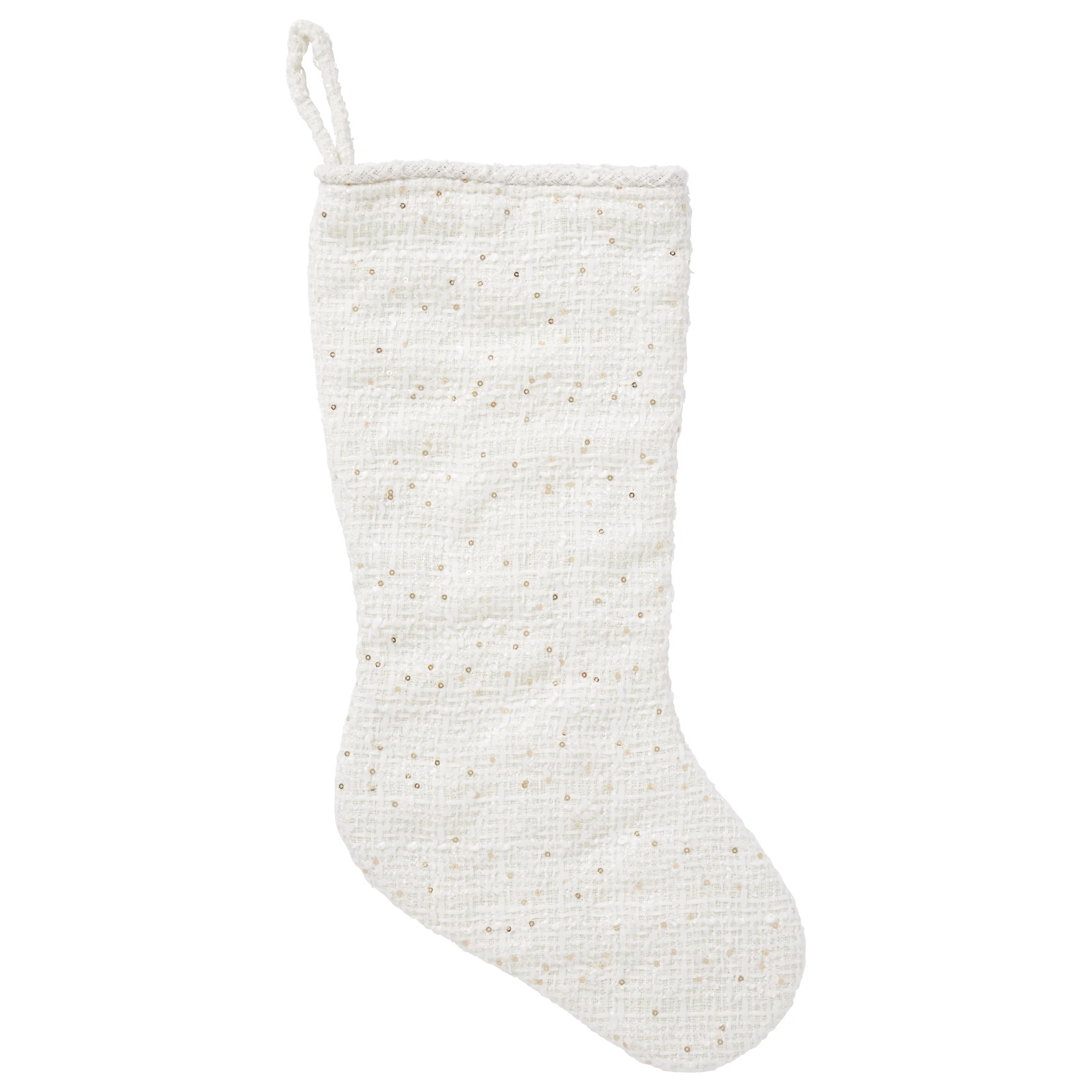 My Texas House, White Sequined Christmas Stocking Decoration, 20 inch | Walmart (US)
