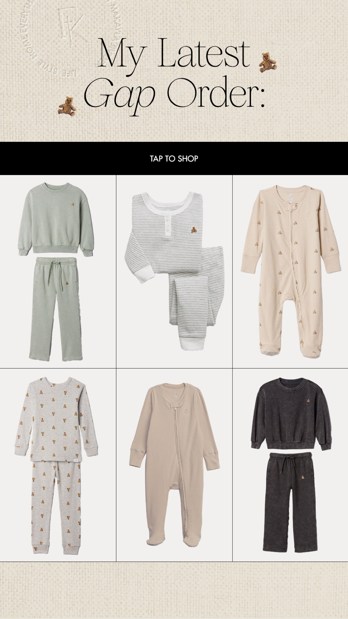 My latest Gap order! The CUTEST toddler sets!!! I’m in love with their stuff right now for fall!! 🧸🤎

Teddy bear, toddler sweat set, toddler boy, toddler pajamas, baby pajamas, Teddy pajamas 

#LTKKids #LTKSeasonal #LTKBaby