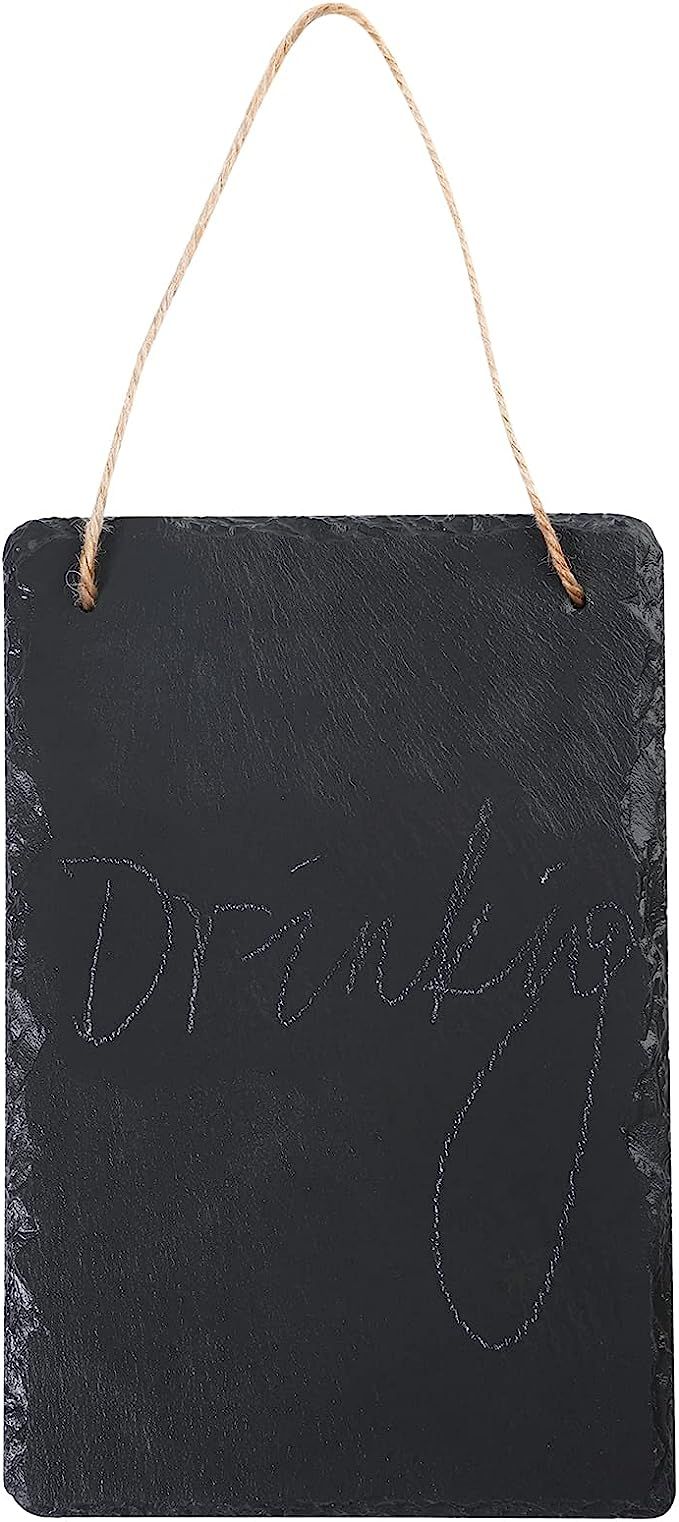 Slate Farmouse Hanging Chalkboard haning Sign Double Sided 8 x 12 Inches - Black Rustic Wall Déc... | Amazon (US)
