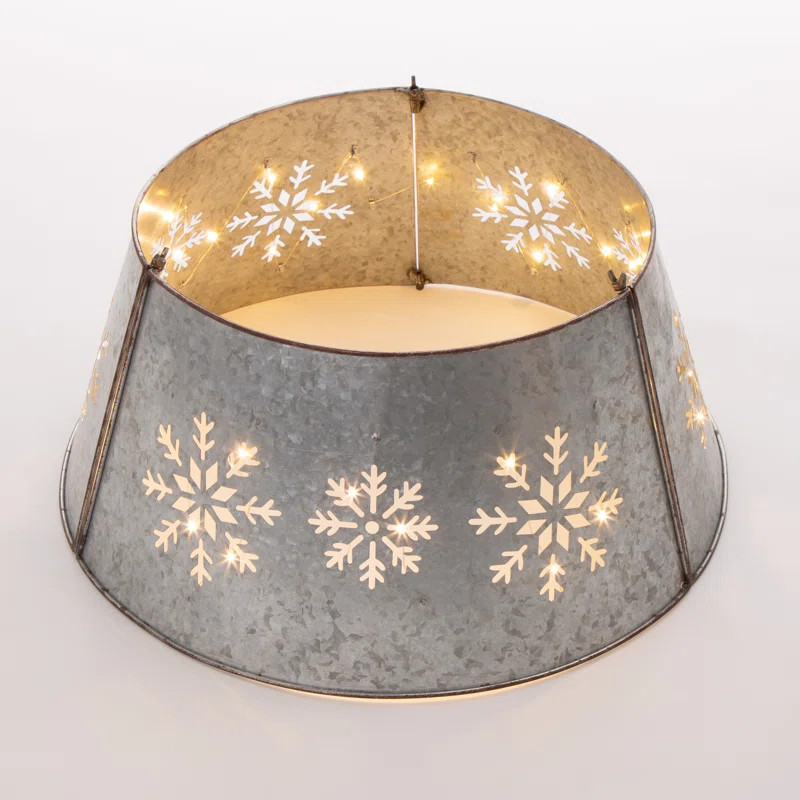 Aneta Galvanized Snowflake Tree Collar | Wayfair North America