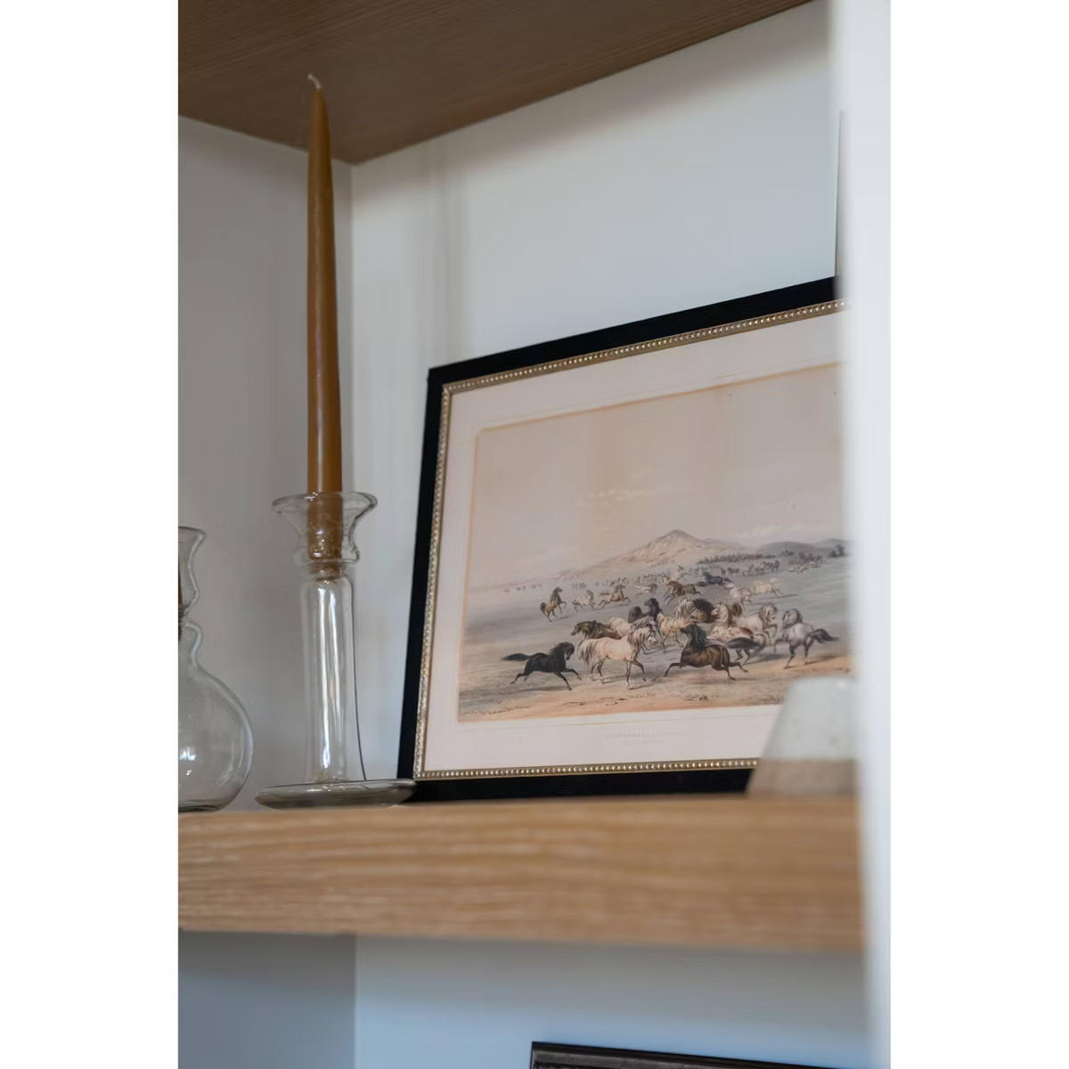 Petal Lane 9"x7" Field of Horses Wall Art: Vintage Style, Mixed Media, Framed Canvas, Sawtooth Ba... | Target