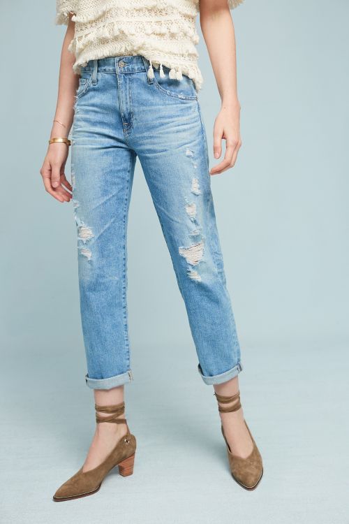 AG Ex-Boyfriend Mid-Rise Straight Jeans | Anthropologie (US)