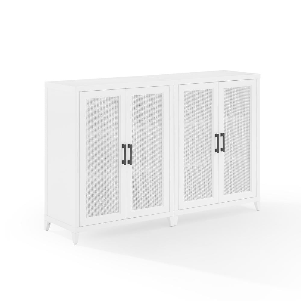 Milo 2Pc Media Storage Cabinet Set White - 2 Storage Pantries | Walmart (US)