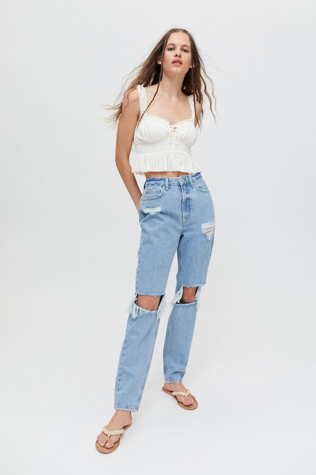 BDG High-Waisted Distressed Mom Jean | Urban Outfitters (US and RoW)