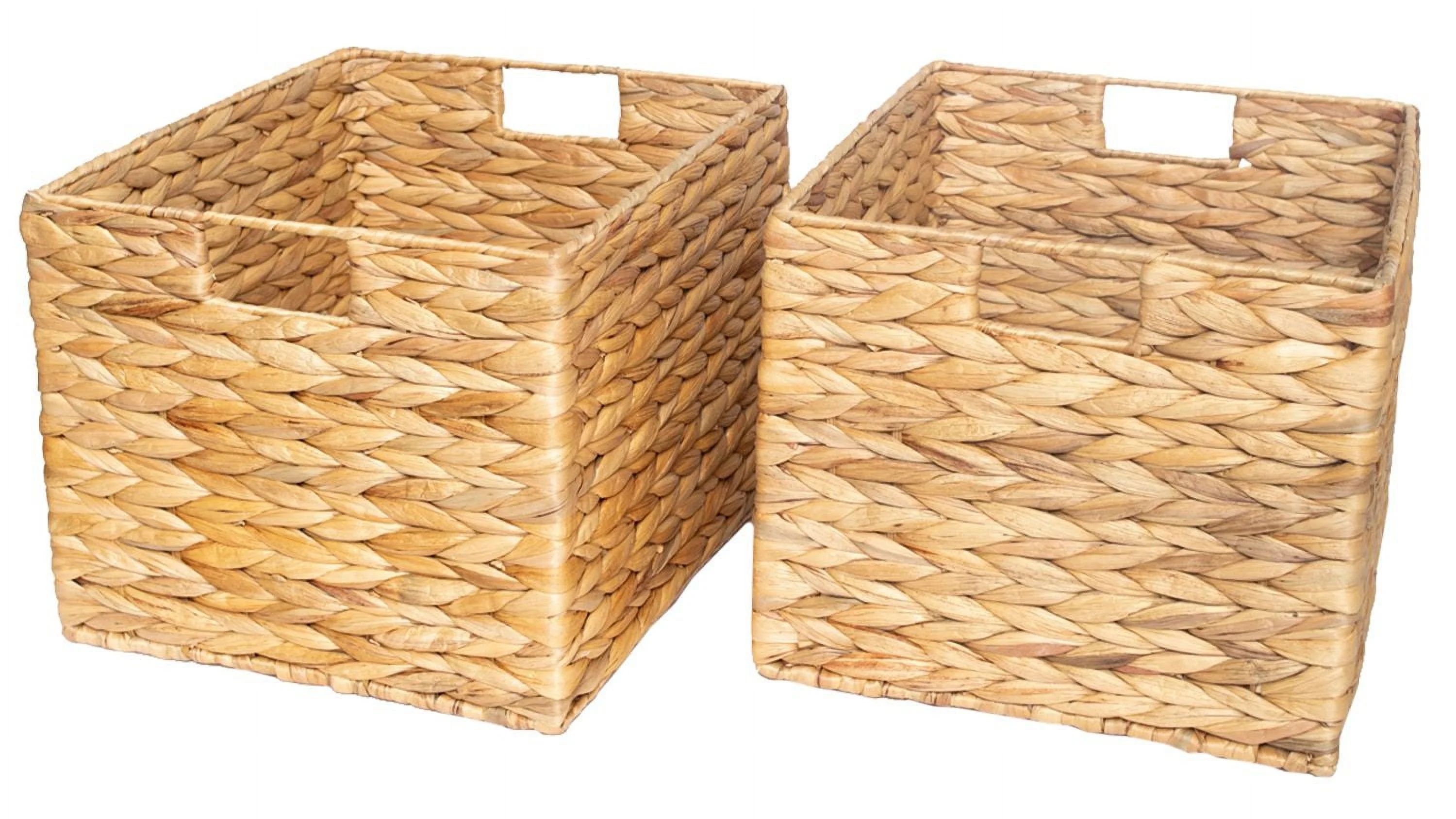 Better Homes & Gardens Natural Water Hyacinth Crate, Set of 2, Large | Walmart (US)