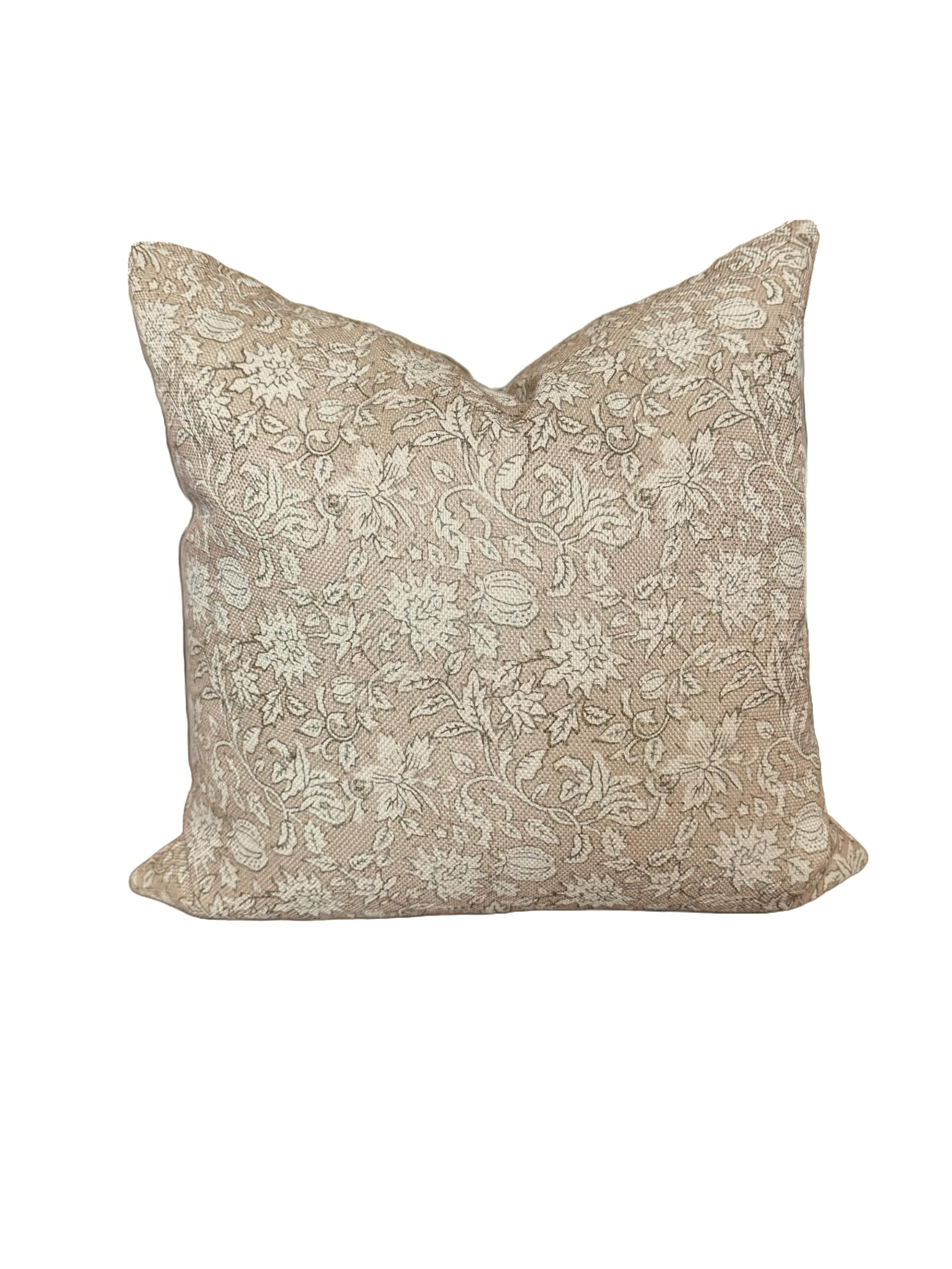 Vintage Floral Throw Pillow Cover Modern Transitional Double-Sided (Sand and Cream, 20x20) | Amazon (US)