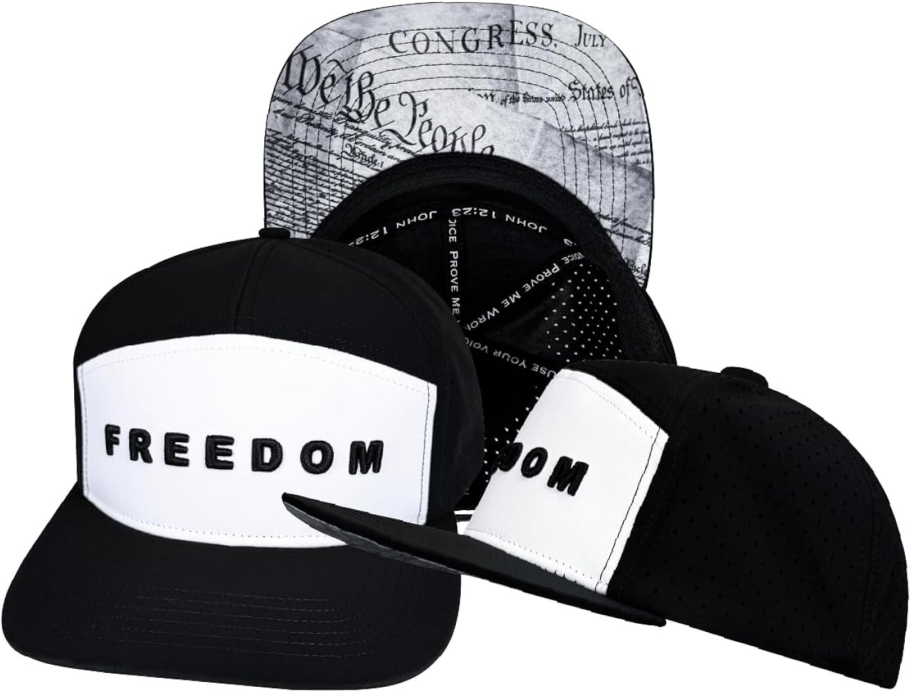 Freedom Hat | USA Trucker Hat for Men & Women | Breathable Water-Resistant Snapback | Undervisor ... | Amazon (US)