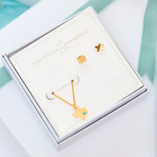Texas Strong Necklace and Stud Earrings Gift Set | Christina Greene 