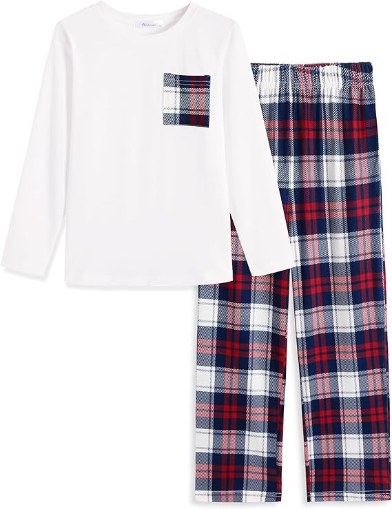 Arshiner Boys Loose-fit Pajamas Long Sleeve Top and Pants 2 Piece Pajama Set for Big Boys 5-13 Ye... | Amazon (US)