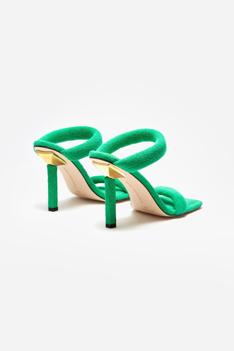 TERRY ANKLE WRAP SANDAL | BLACK TERRY001 | Good American