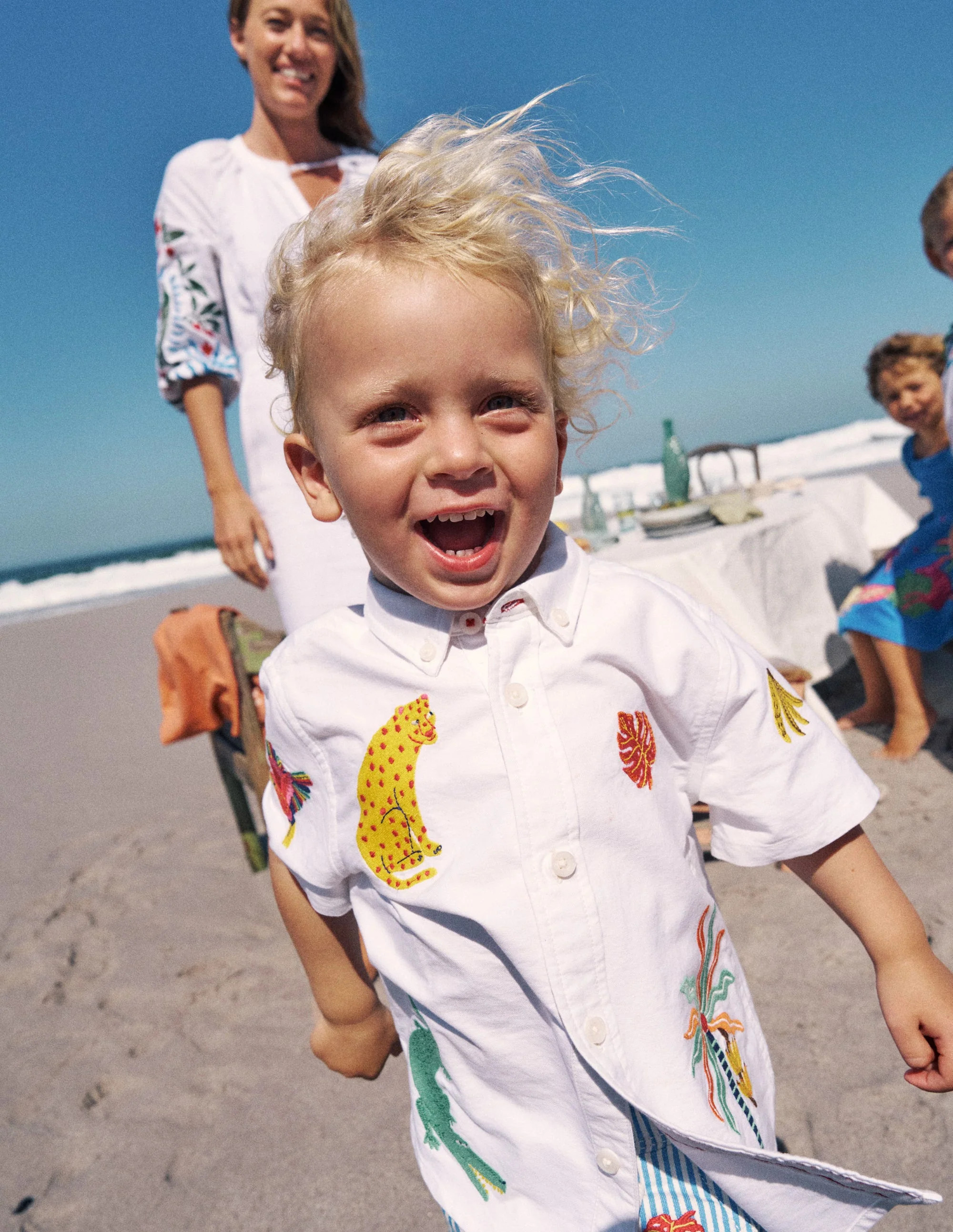 Fun Cotton Shirt-Campanula Jungle Embroidery | Boden (US)