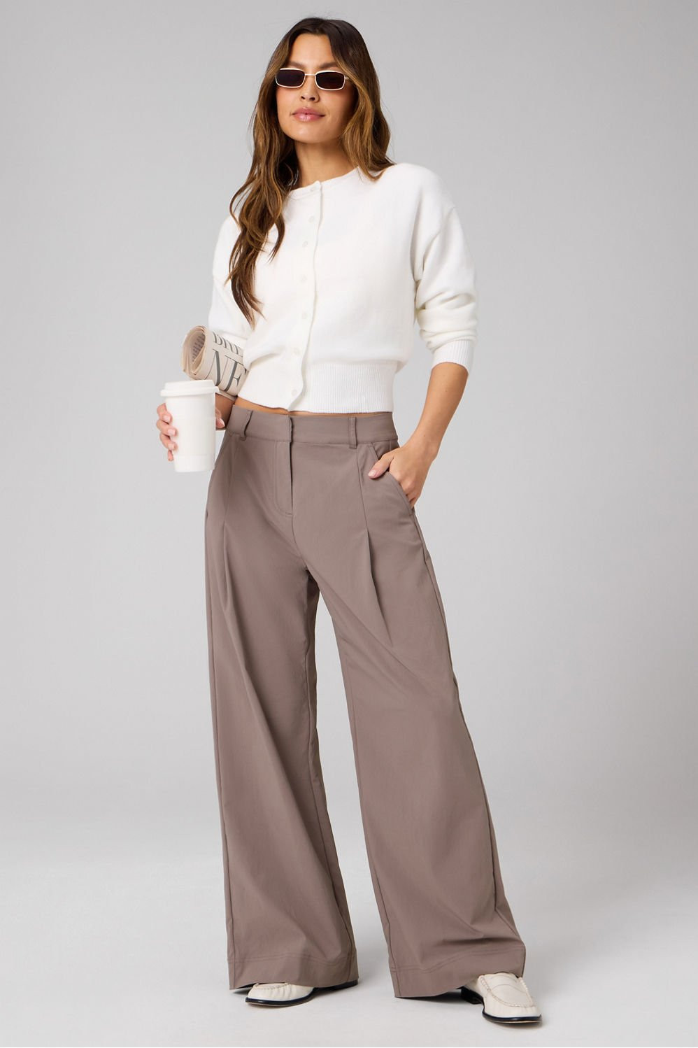 Everyday Wide Leg Mid-Rise Trouser | Fabletics