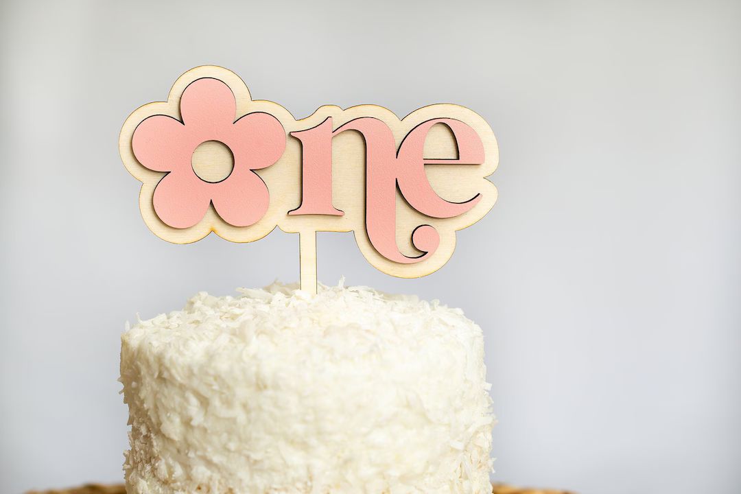 Flower Cake Topper First Birthday Boho Daisy Cake Topper Wood ONE Cake Topper Smash Cake Topper R... | Etsy (US)