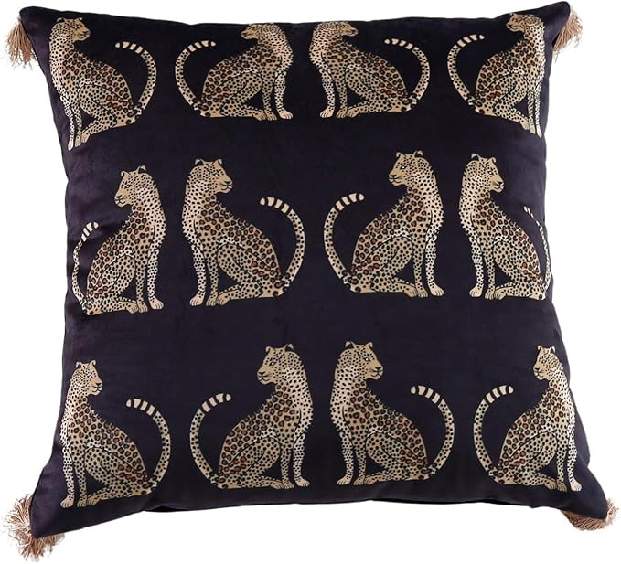 Lumbar Decorative Throw Pillow Cover with Tassels Leopard Pattern Cushion Cover Luxury Style Soft... | Amazon (US)
