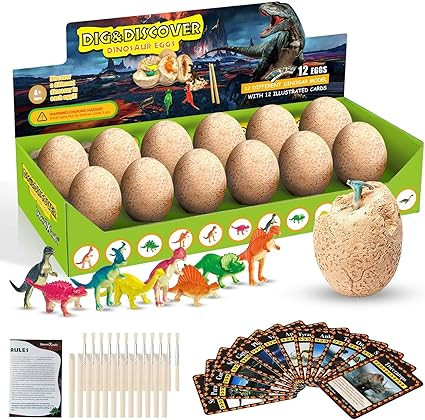 Dino Egg Dig Kit-12 Dinosaur Eggs Dino Egg Excavation Kit for Dinosaur Birthday Theme Party Scien... | Amazon (US)