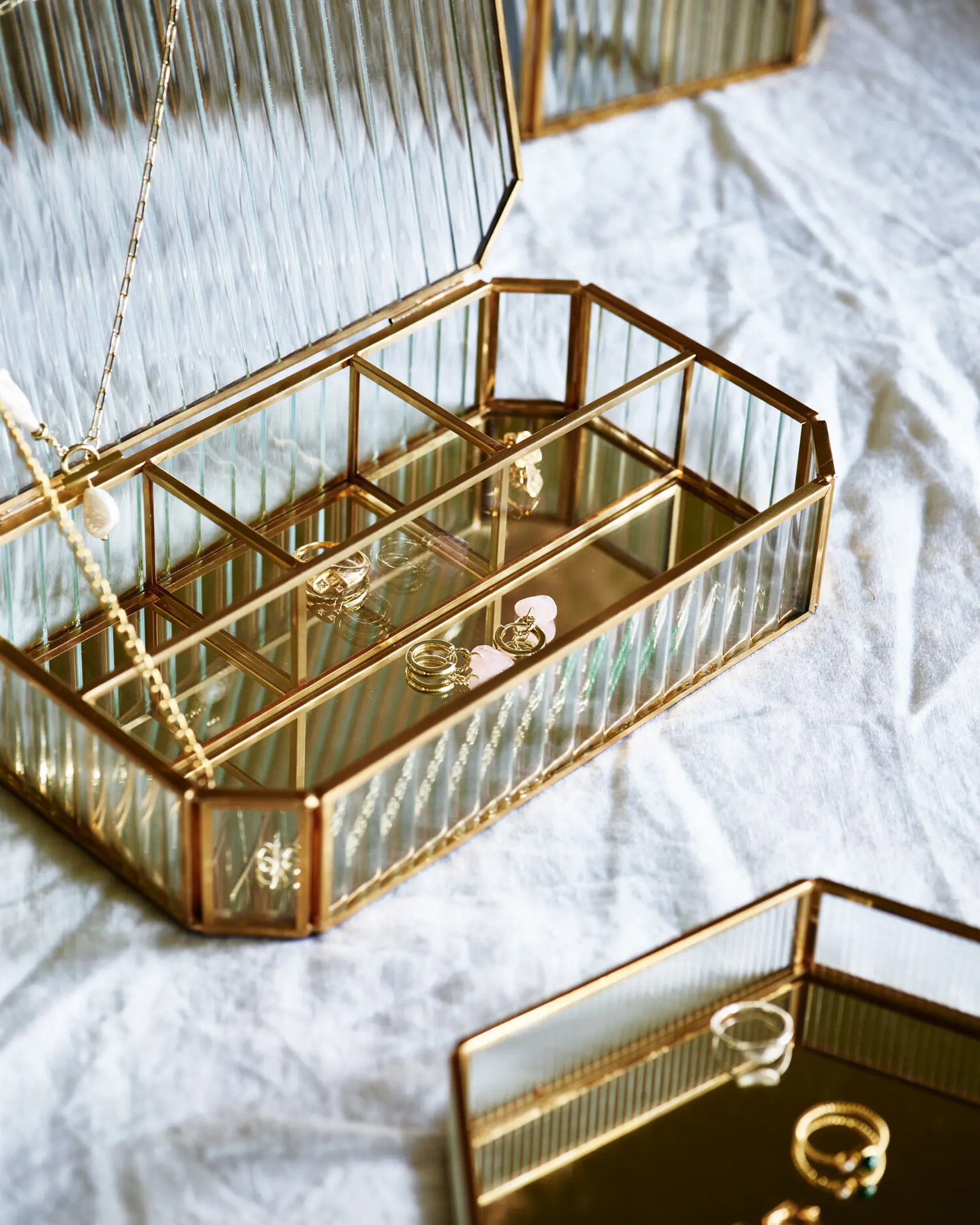 Loire Gold & Glass Jewellery Box | Oliver Bonas | Oliver Bonas (Global)
