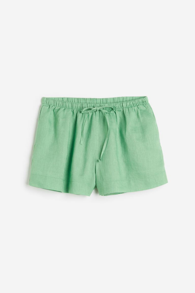 Short en lin - Vert - FEMME | H&M FR | H&M (FR, IT, ES, PT, BE)