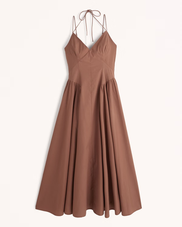 Women's Strappy Plunge Corset Maxi Dress | Women's | Abercrombie.com | Abercrombie & Fitch (US)