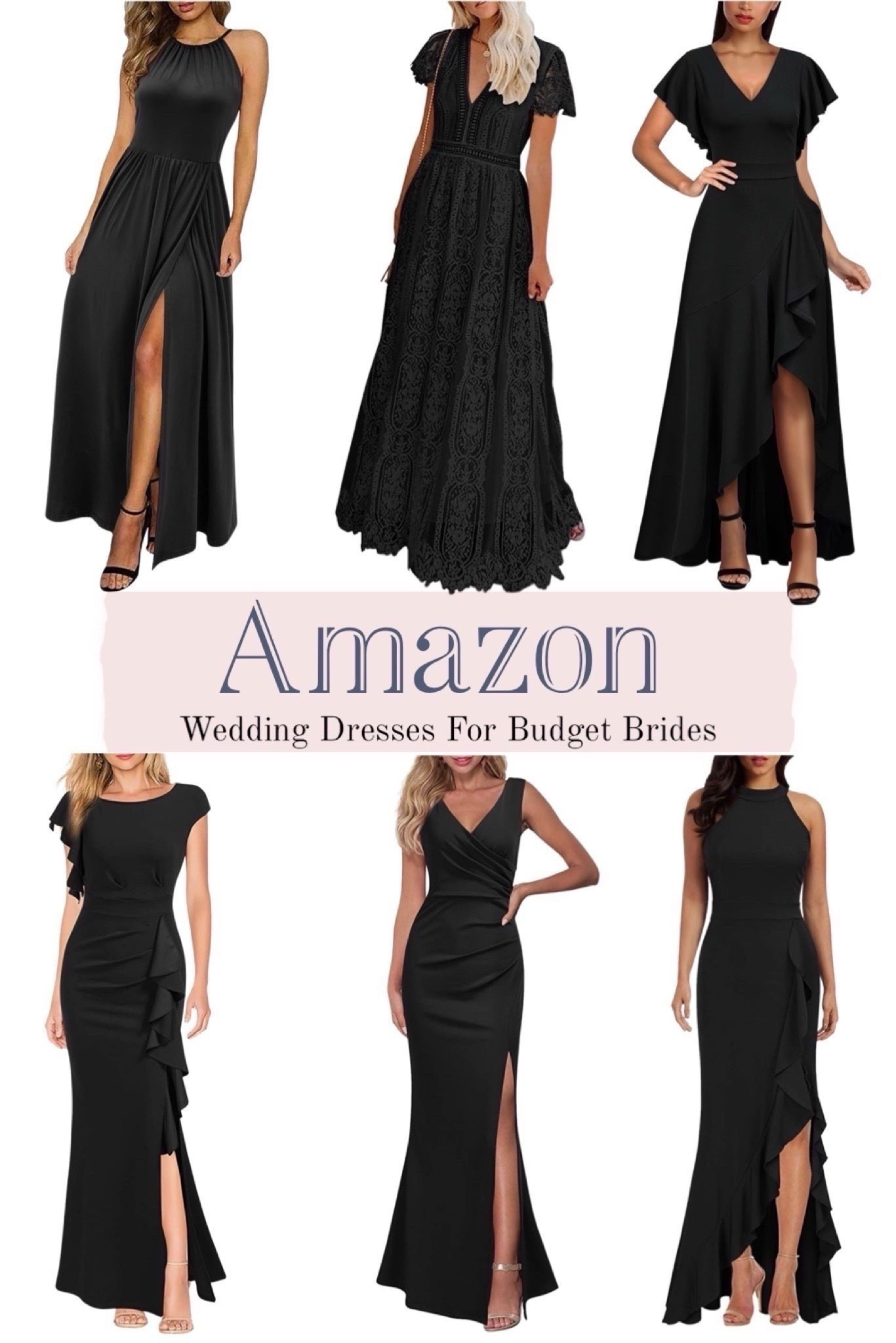 Chic black long wedding guest maxi dresses on Amazon and under $100. 

Special occasion dresses, prom dresses, full length wedding guest dresses, formal dresses, black dresses.

#LTKWedding #LTKSeasonal