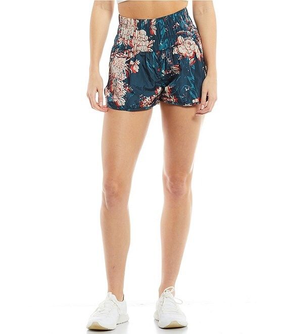 Free People FP Movement The Way Home Elastic Waist High Rise Floral Print Pull-On Shorts | Dillar... | Dillard's