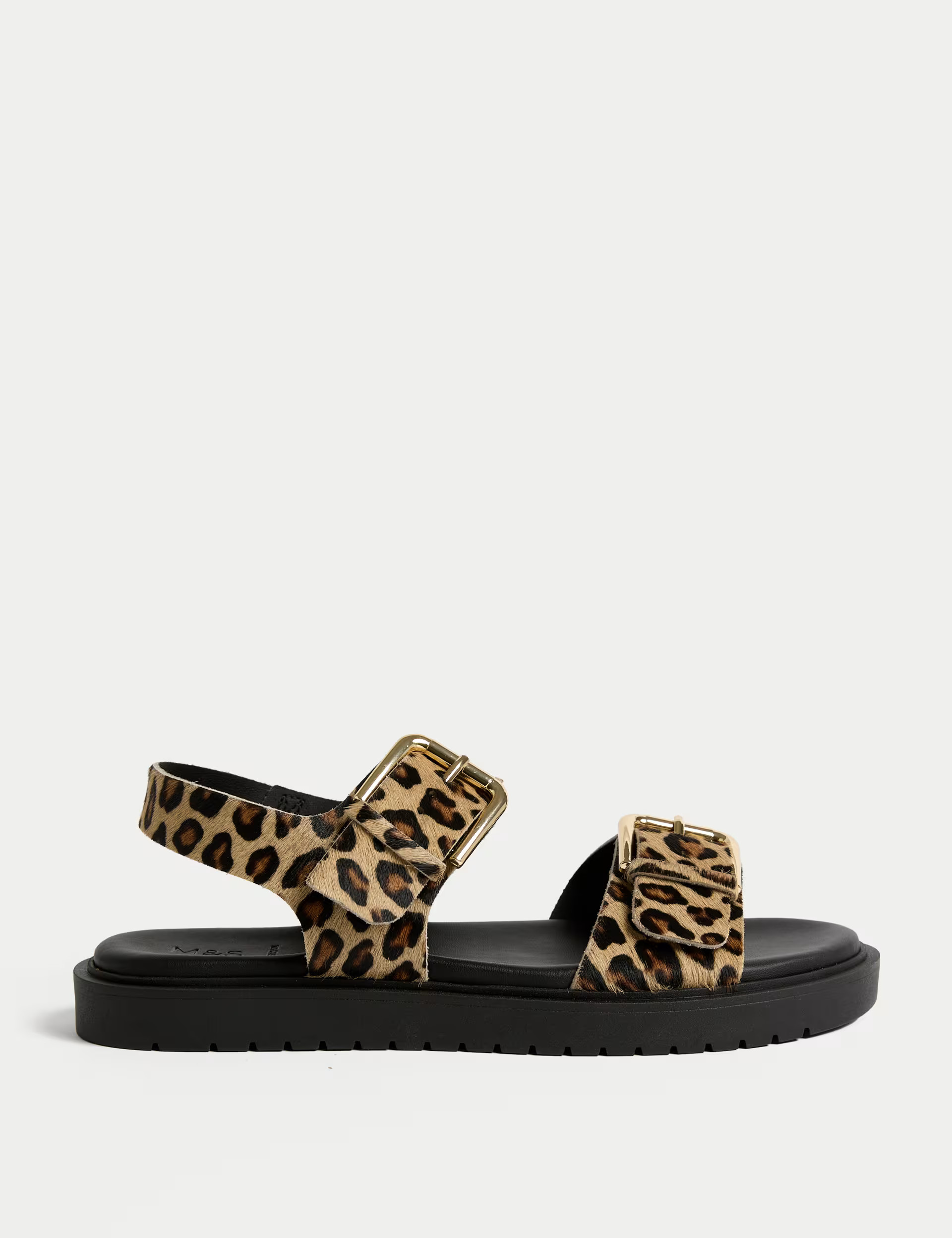 Leather Leopard Print Flatform Sandals | Marks & Spencer (UK)