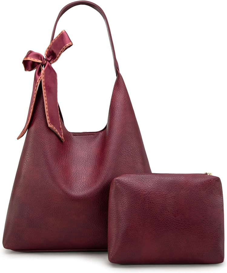 Montana West Slouchy Hobo Bag for Women Shoulder Purses and Handbags with Scarf | Amazon (US)