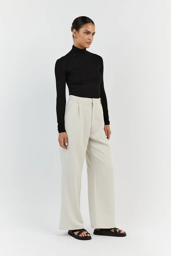 AVERY BLACK HIGH NECK TOP | DISSH