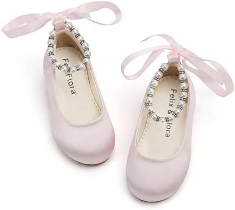 Felix & Flora Girls Toddler Little Ballet Shoes - Flower Girls Mary Jane Flats Dress Shoes Party ... | Amazon (US)