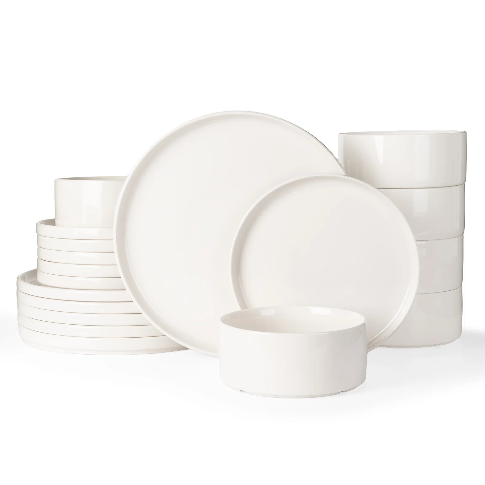 Red Barrel Studio® Jade Plates And Bowls Sets, 18 Piece Dinnerware Sets,Set for 6,White | Wayfair North America