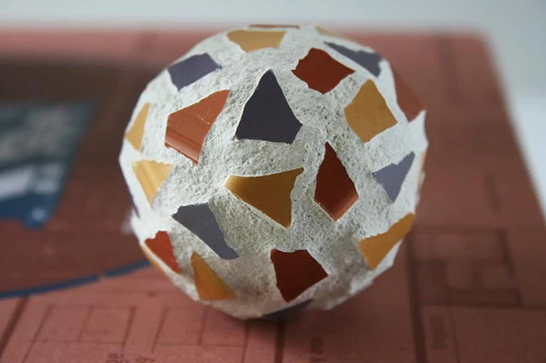 Mosaic Small Earth Tones Sphere Ball Neutral First Home Housewarming Decor Decorative Accent Coff... | Etsy (US)